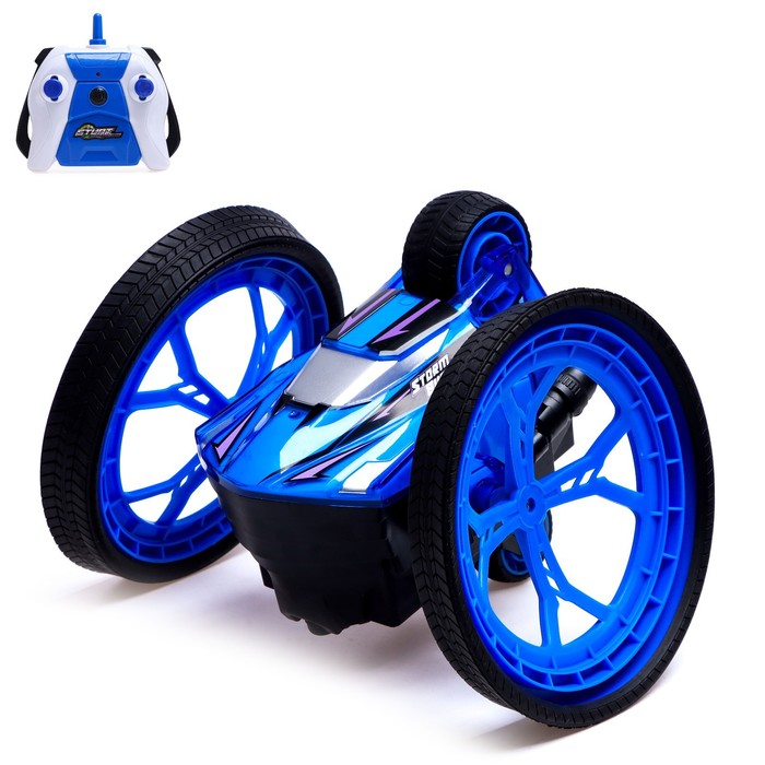 

Машина-перевёртыш радиоуправляемая STUNT, работает от батареек, цвет синий