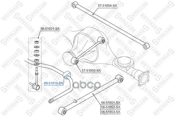 

89-51019-Sx_втулка Стабилизатора Заднего! Hyundai Terracan 01> Stellox арт. 8951019SX