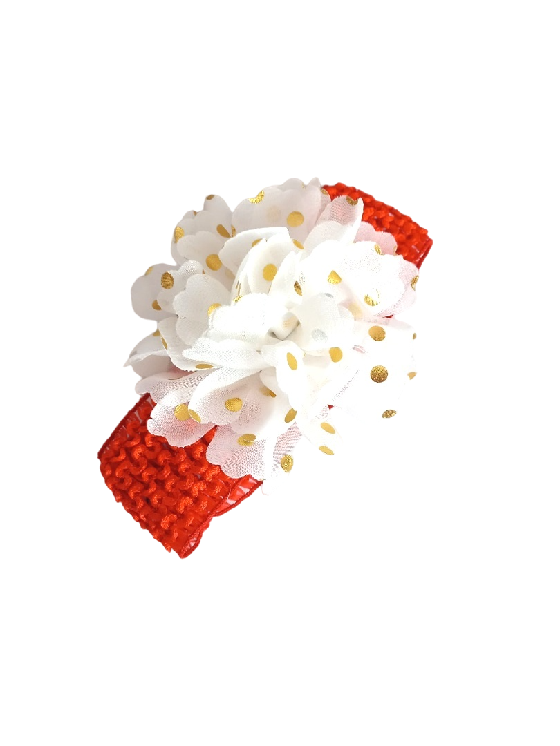 Повязка детская Valexa 5216 красная с белым цветком