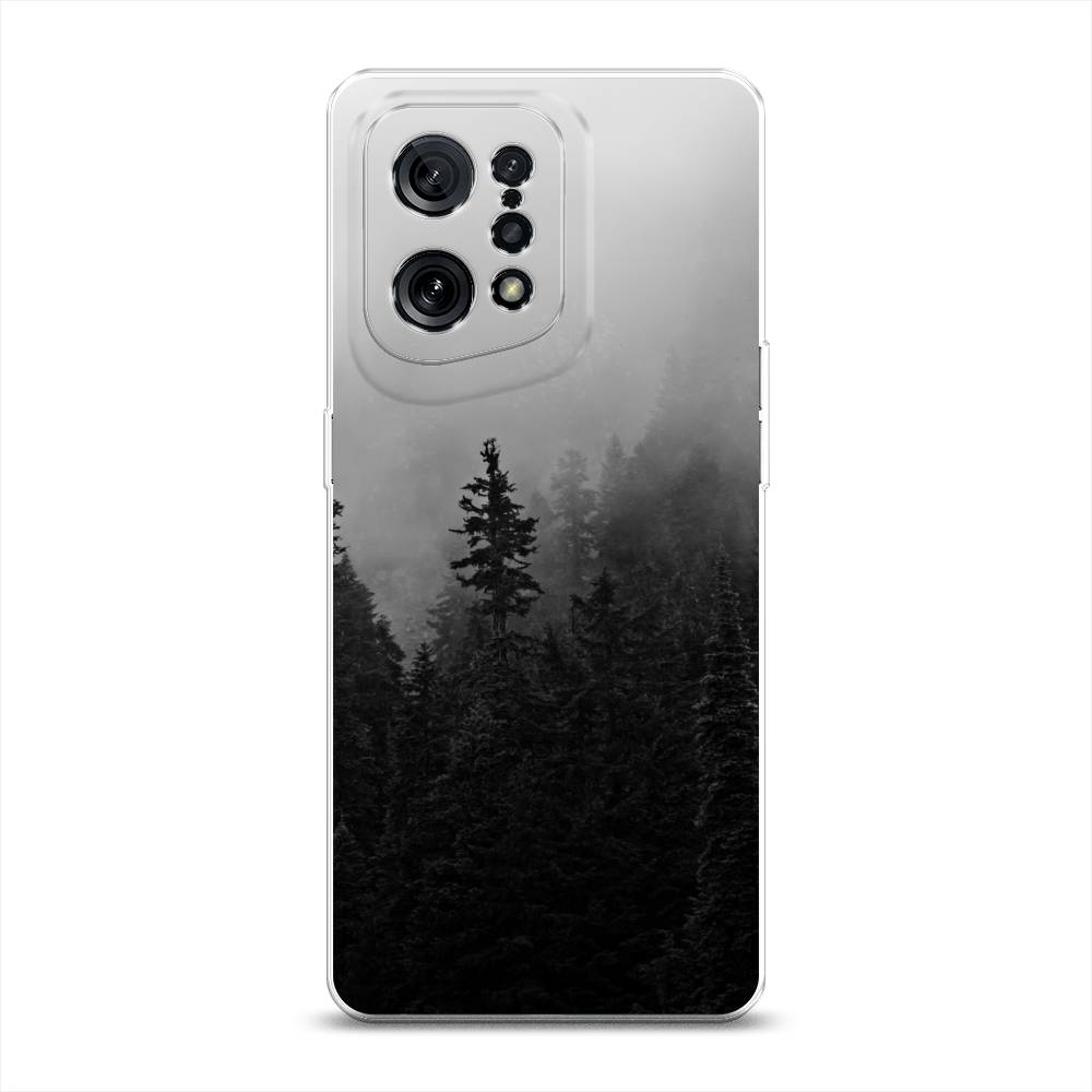 

Чехол для Oppo Find X5 "Туманный лес", Серый;черный, 259750-2