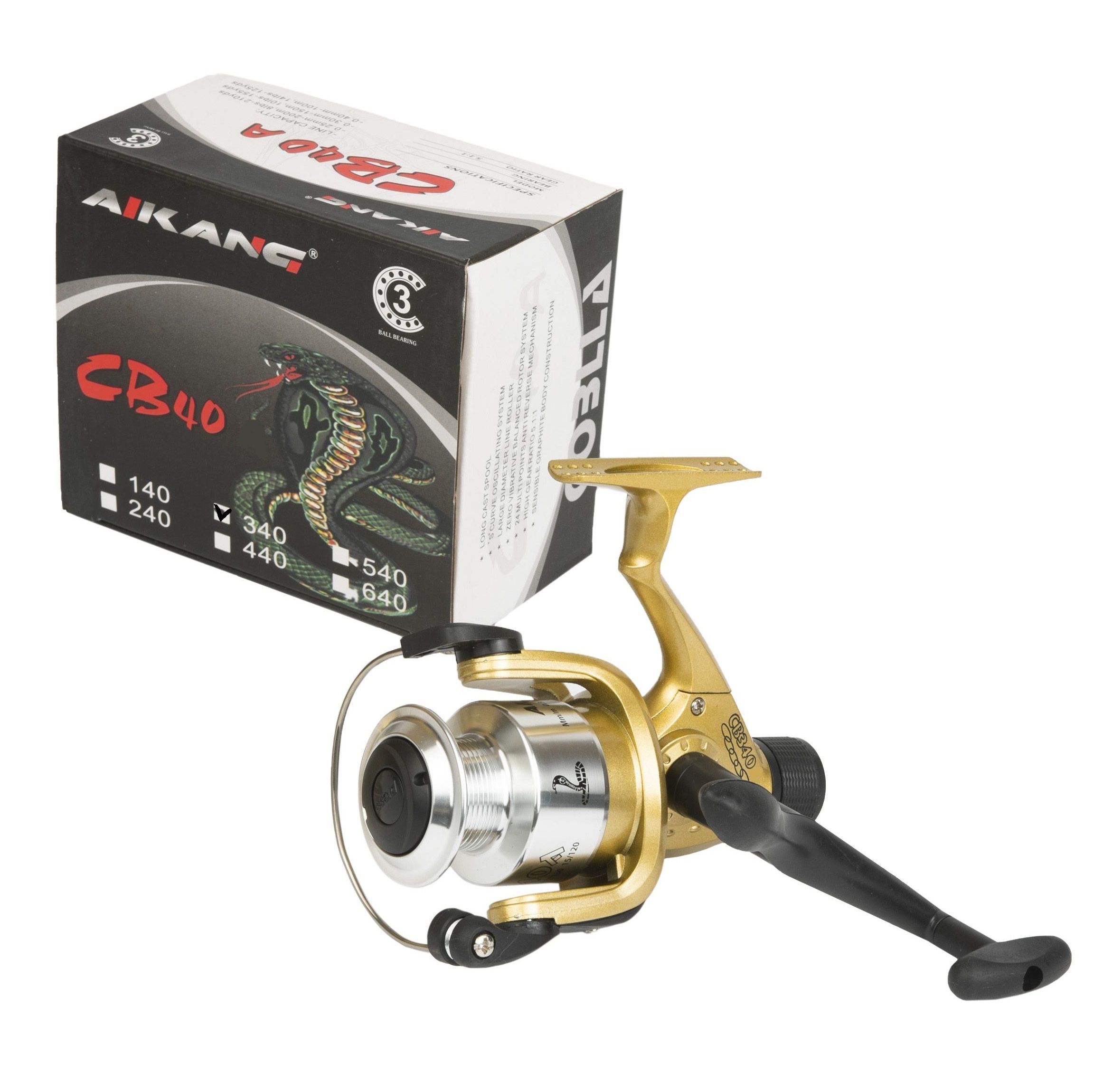 

Катушка Aikang Cobra CB40 пластик 340, Золотистый, Cobra-CB40