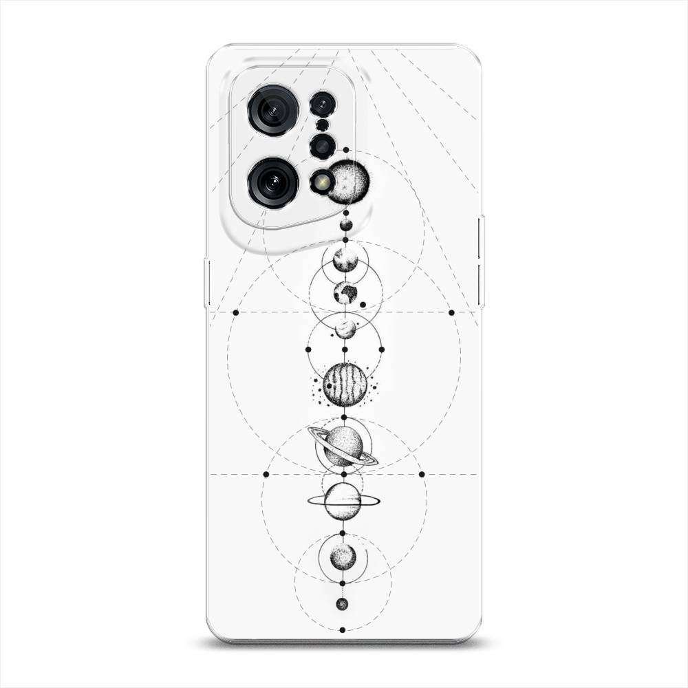 

Чехол для Oppo Find X5 "Парад планет", Серый, 259750-2