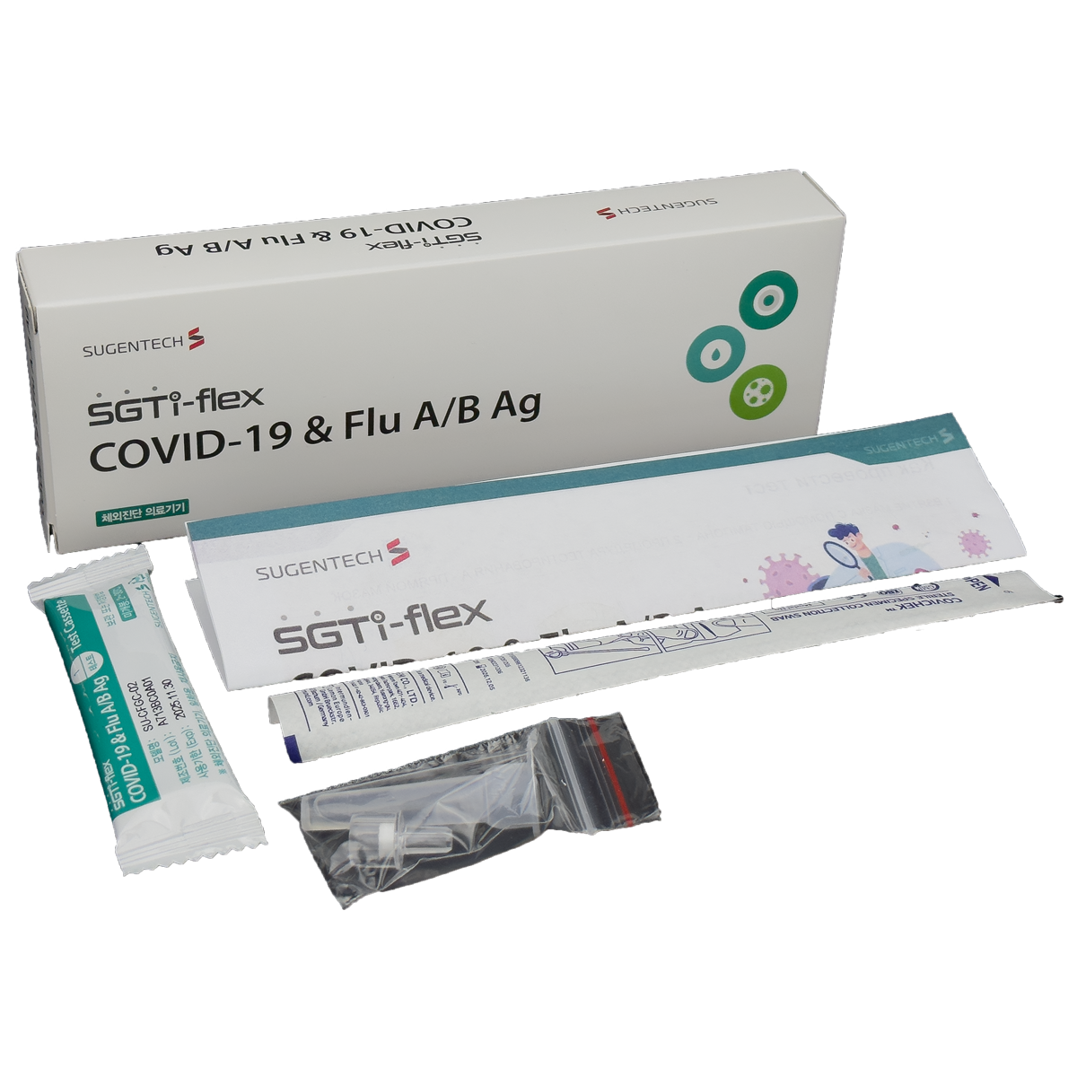 Экспресс тест на ковид и грипп SUGENTECH SGTi-Flex COVID-19 Flu A-B Ag, 1 шт