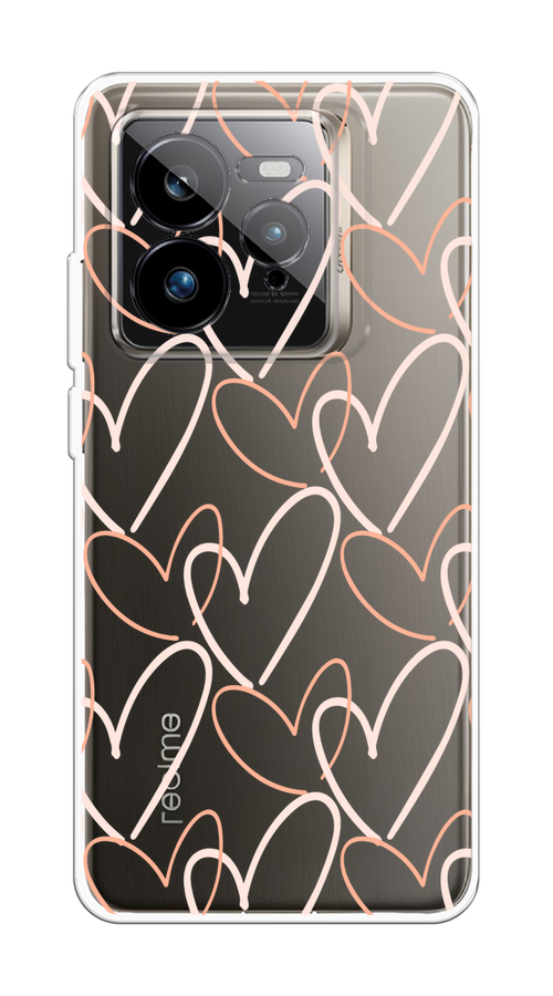 

Чехол на Realme GT 7 Pro Узор из сердечек, Розовый;бежевый, 2518950-1