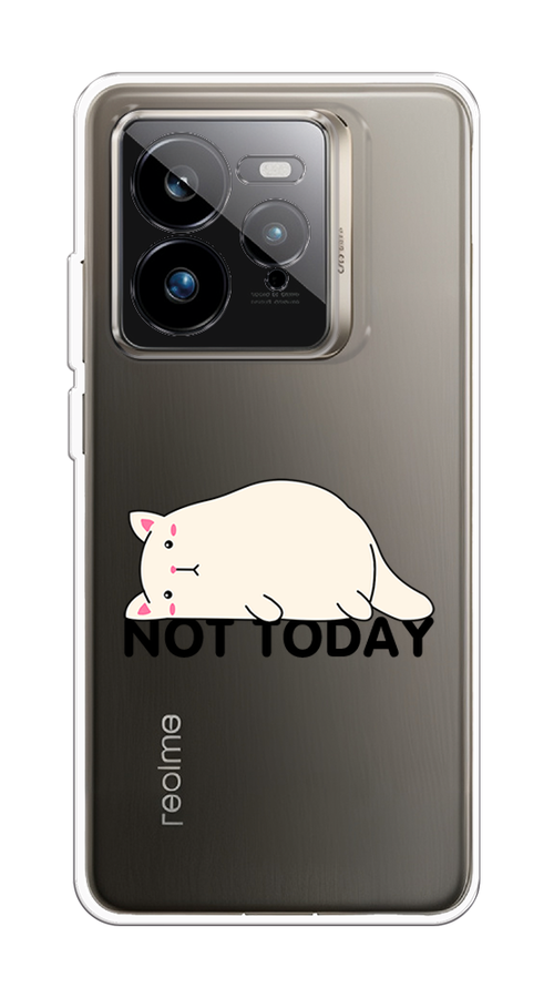 

Чехол на Realme GT 7 Pro Cat not today, Белый;розовый;черный, 2518950-1