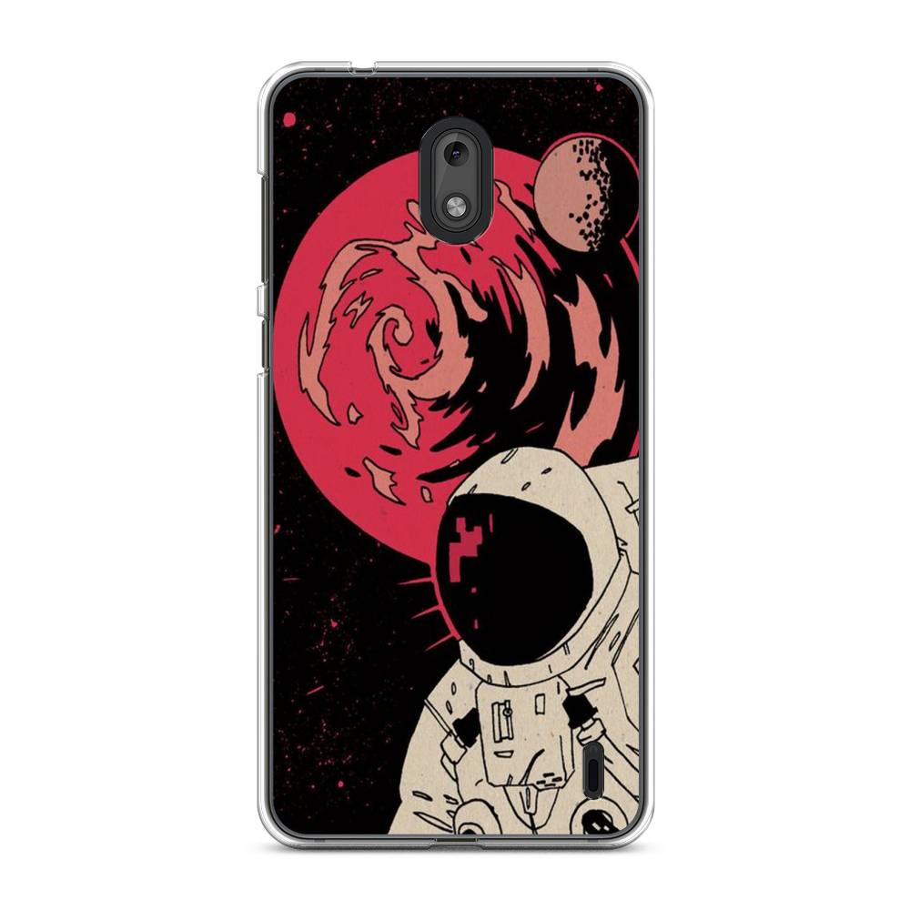 

Чехол на Nokia 2 "Космонавт возле Марса", Черный;красный, 120850-2