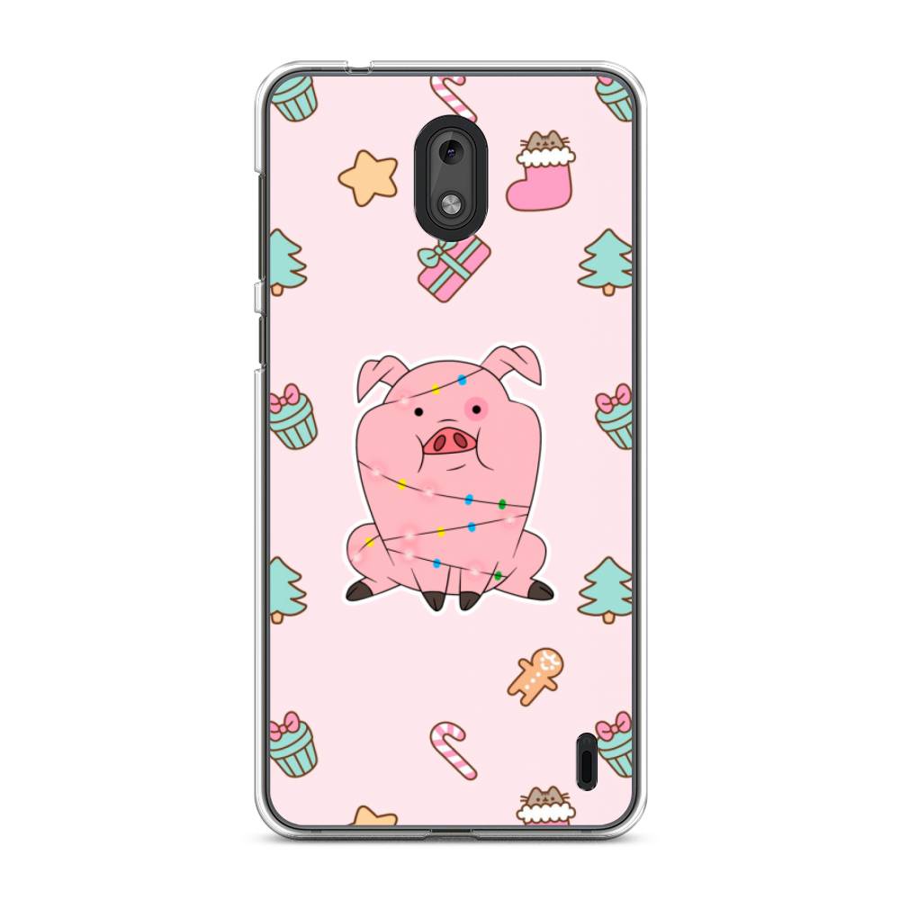 

Чехол на Nokia 2 "Розовая свинка", Розовый;зеленый, 120850-5