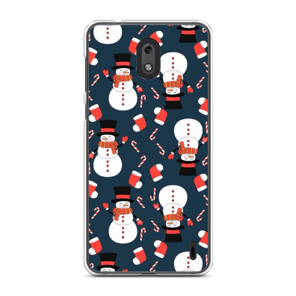 

Чехол на Nokia 2 "Синие снеговики", Синий;белый;красный, 120850-5