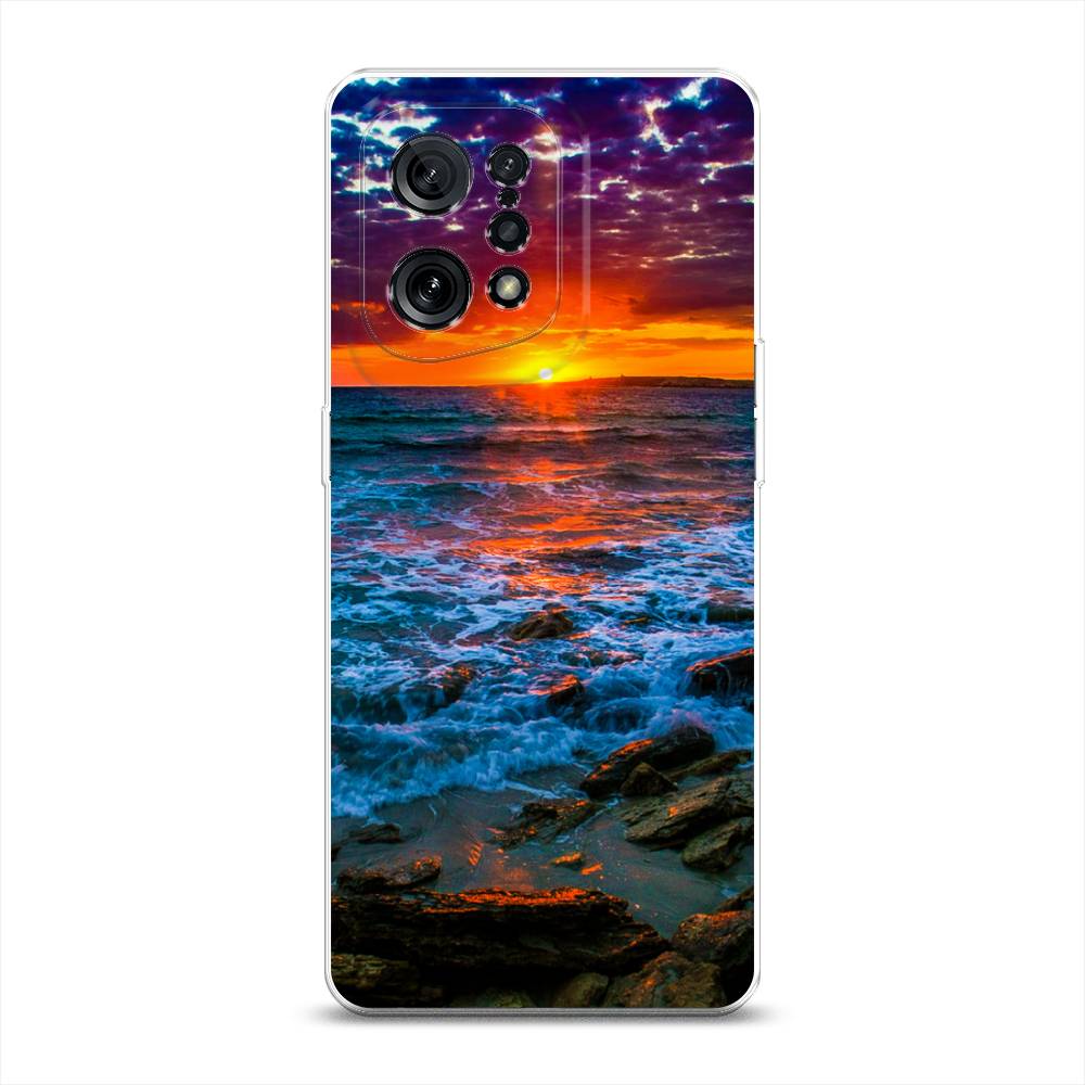 

Чехол для Oppo Find X5 "Закат 1", Оранжевый;синий, 259750-2