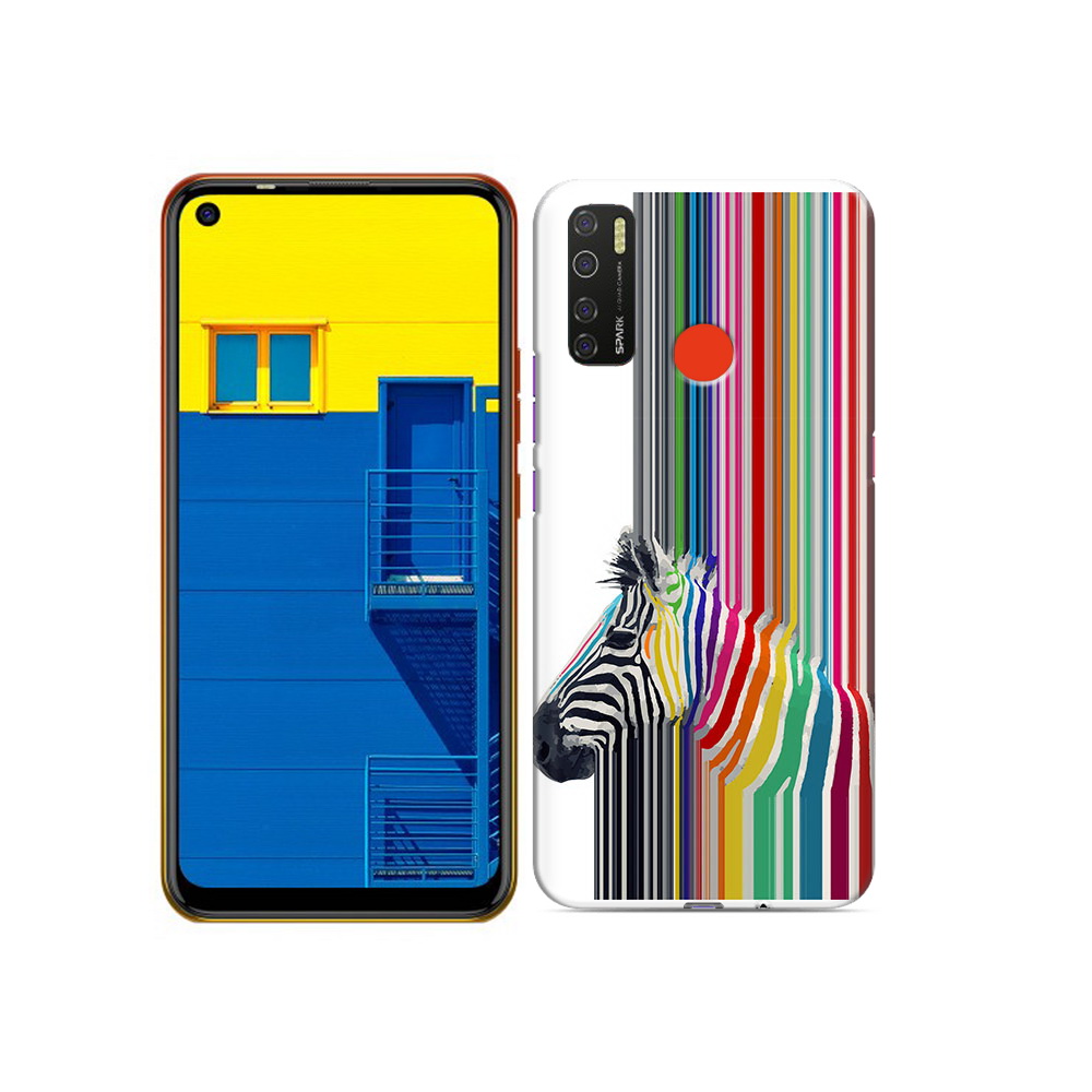 

Чехол MyPads Tocco для Tecno Spark 5 радужная зебра, Tocco