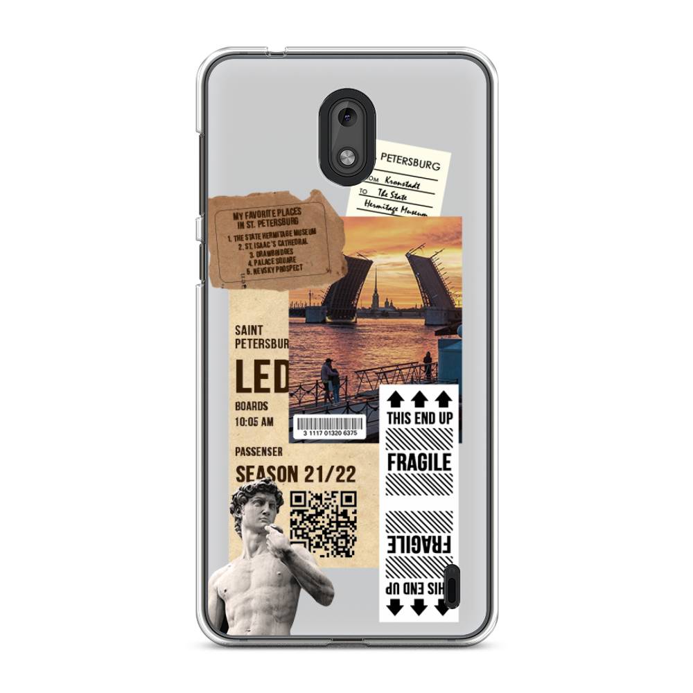 

Чехол на Nokia 2 "Санкт-Петербург коллаж", Коричневый;бежевый;белый, 120850-6