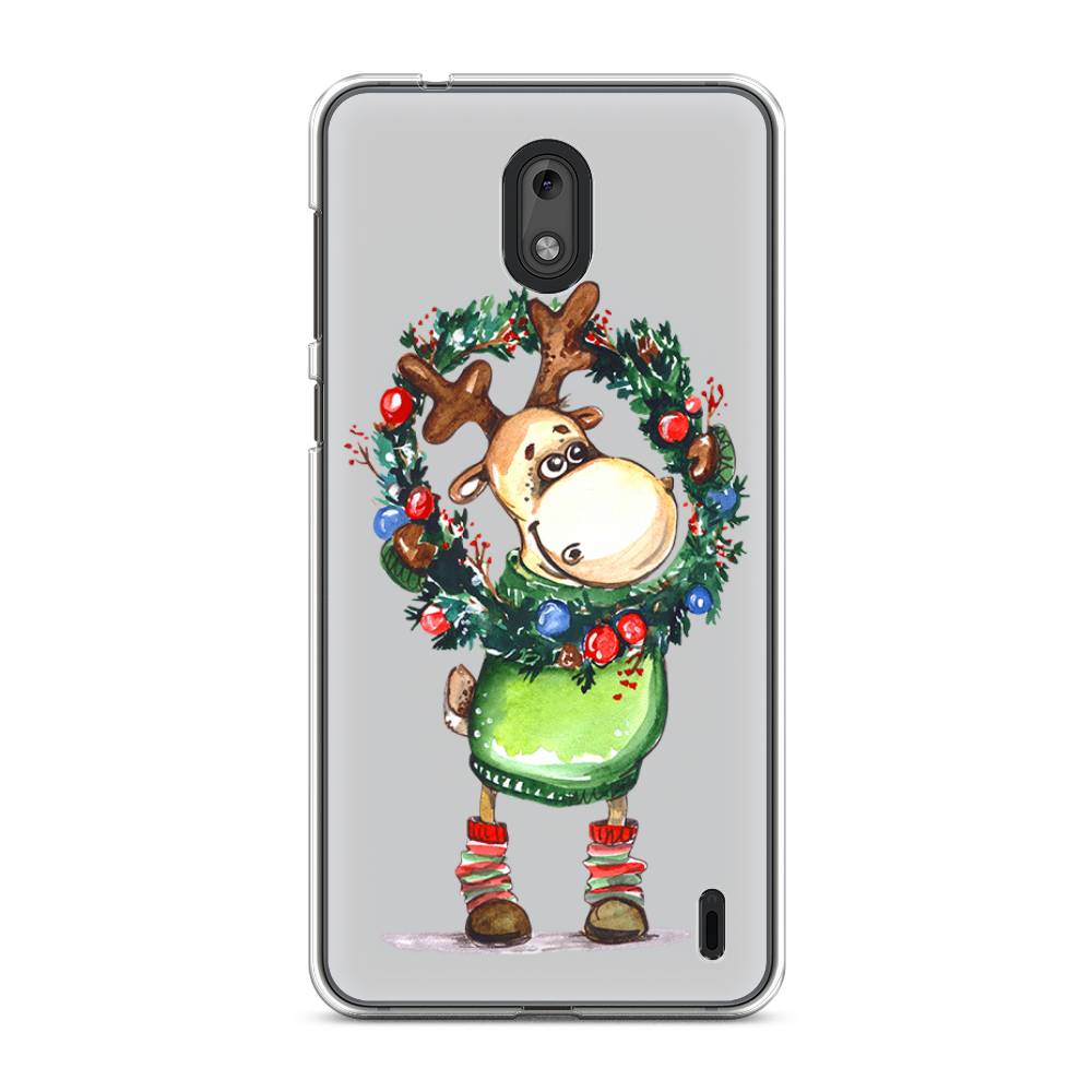 

Чехол на Nokia 2 "Олень с новогодним венком", 120850-4