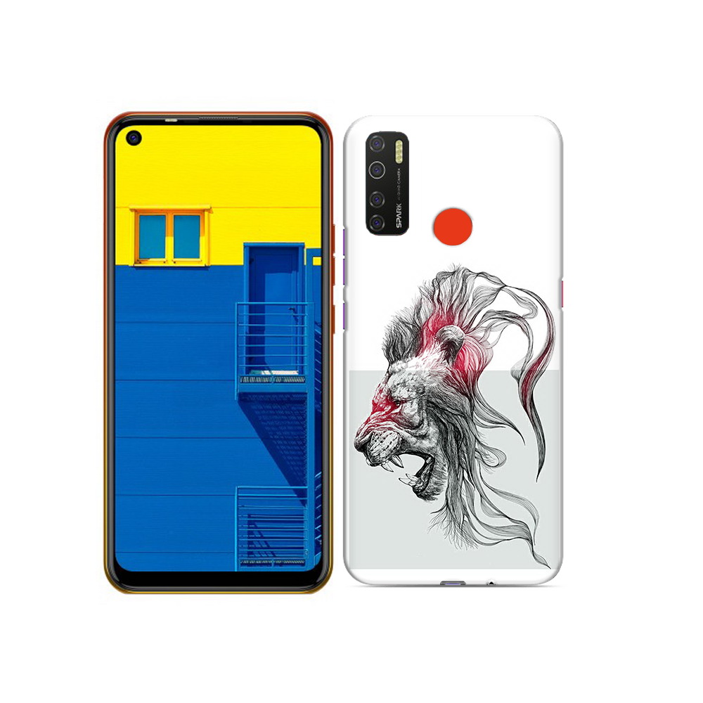 

Чехол MyPads Tocco для Tecno Spark 5 разъяренный лев, Tocco