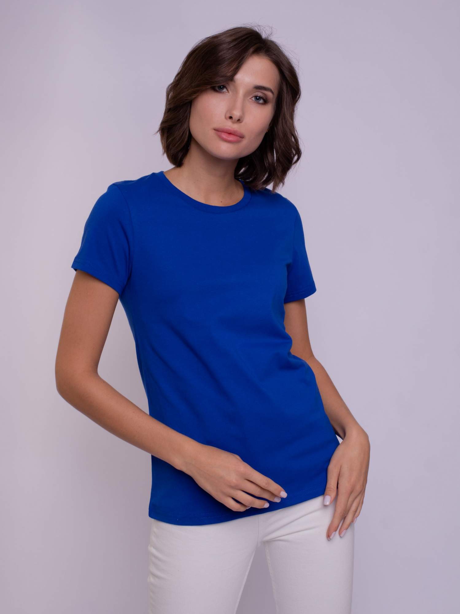 

Футболка женская Uzcotton W-F синяя L, Синий, W-F