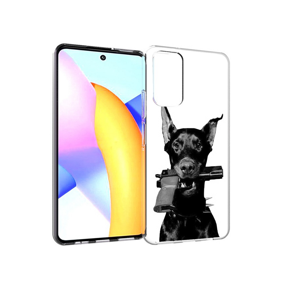 

Чехол MyPads Tocco для Huawei Honor 10 X Lite доберман с пистолетом, Прозрачный, Tocco
