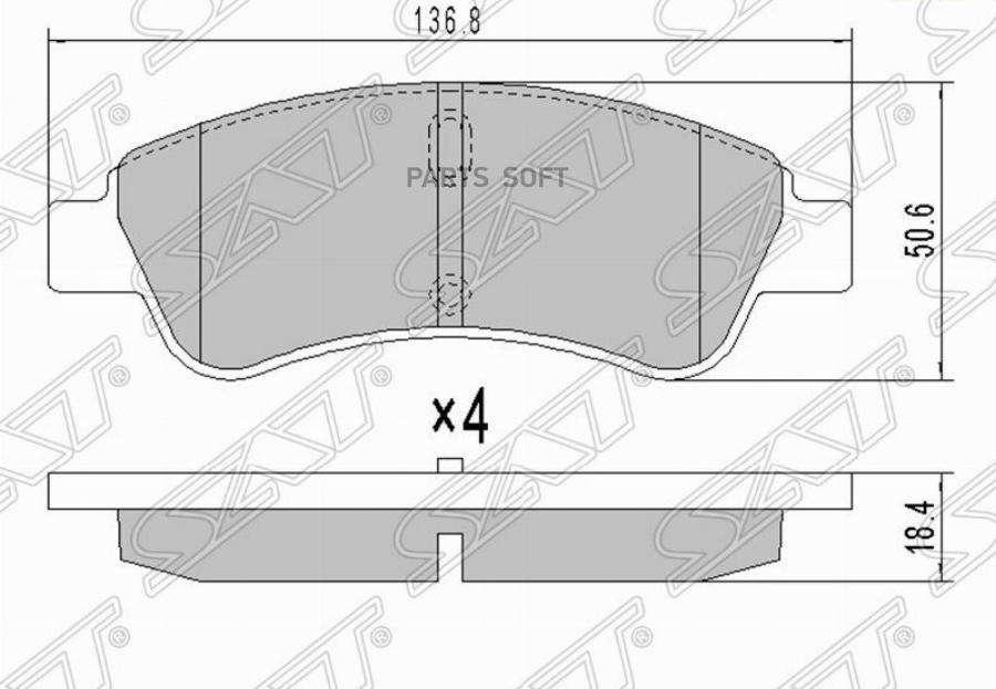

Колодки Тормозные Перед Peugeot Partner 06- Sat арт. ST-425341