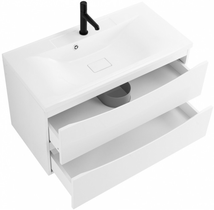 

Тумба с раковиной BelBagno Marino 100-BB1000/445-LV-MR-PR Bianco Opaco, Белый, BelBagno Marino