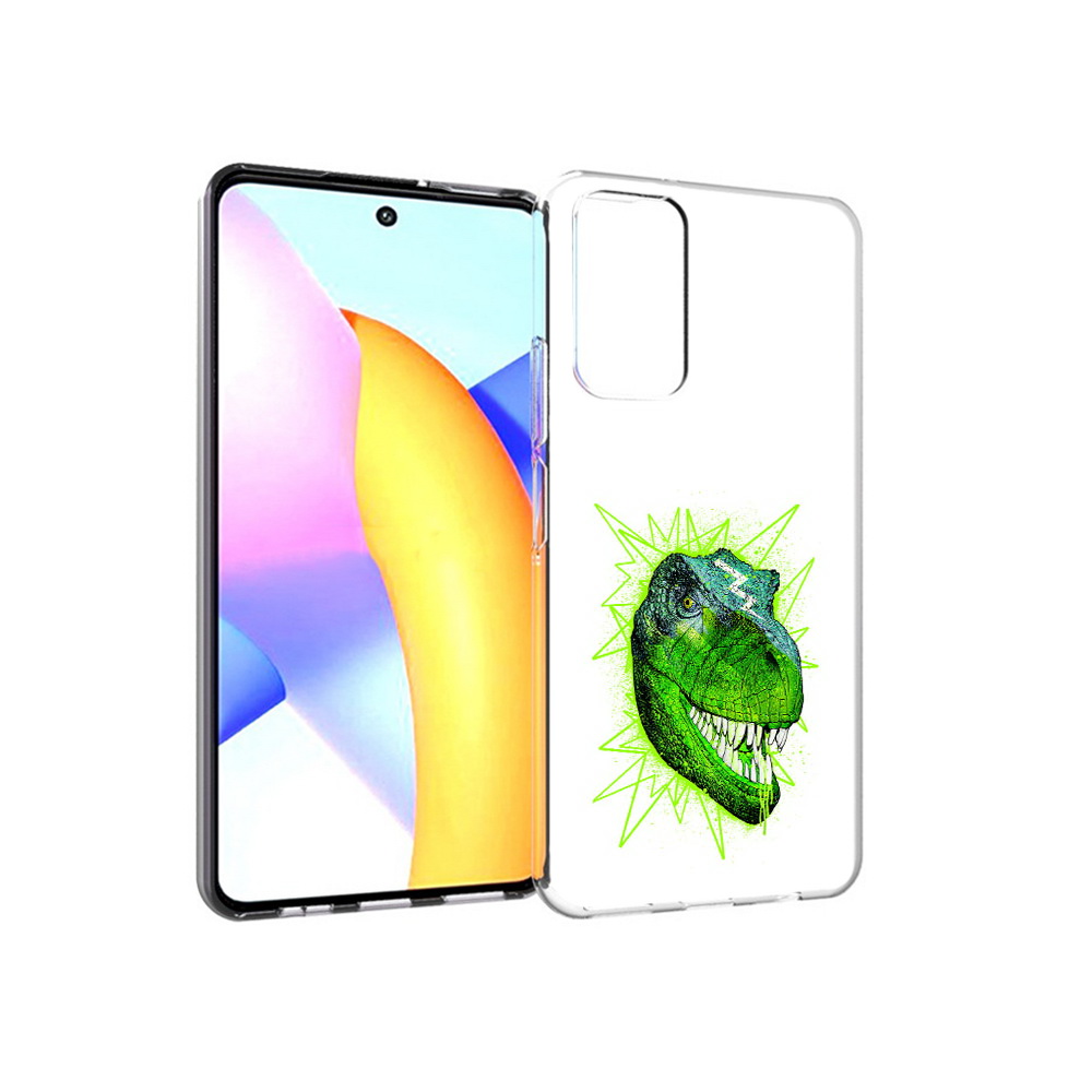 Чехол MyPads Tocco для Huawei Honor 10 X Lite зеленый динозавр