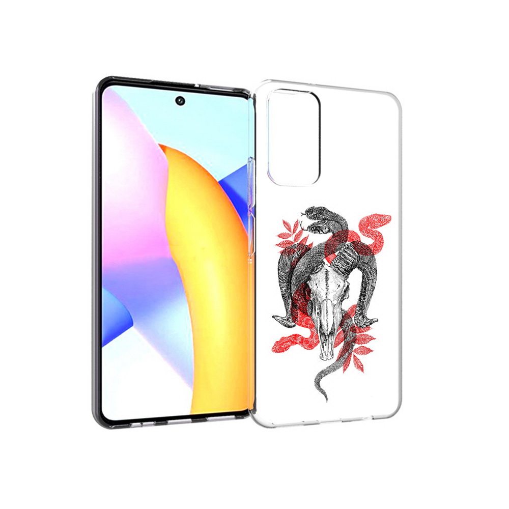

Чехол MyPads Tocco для Huawei Honor 10 X Lite змея в черепе рисунок, Прозрачный, Tocco