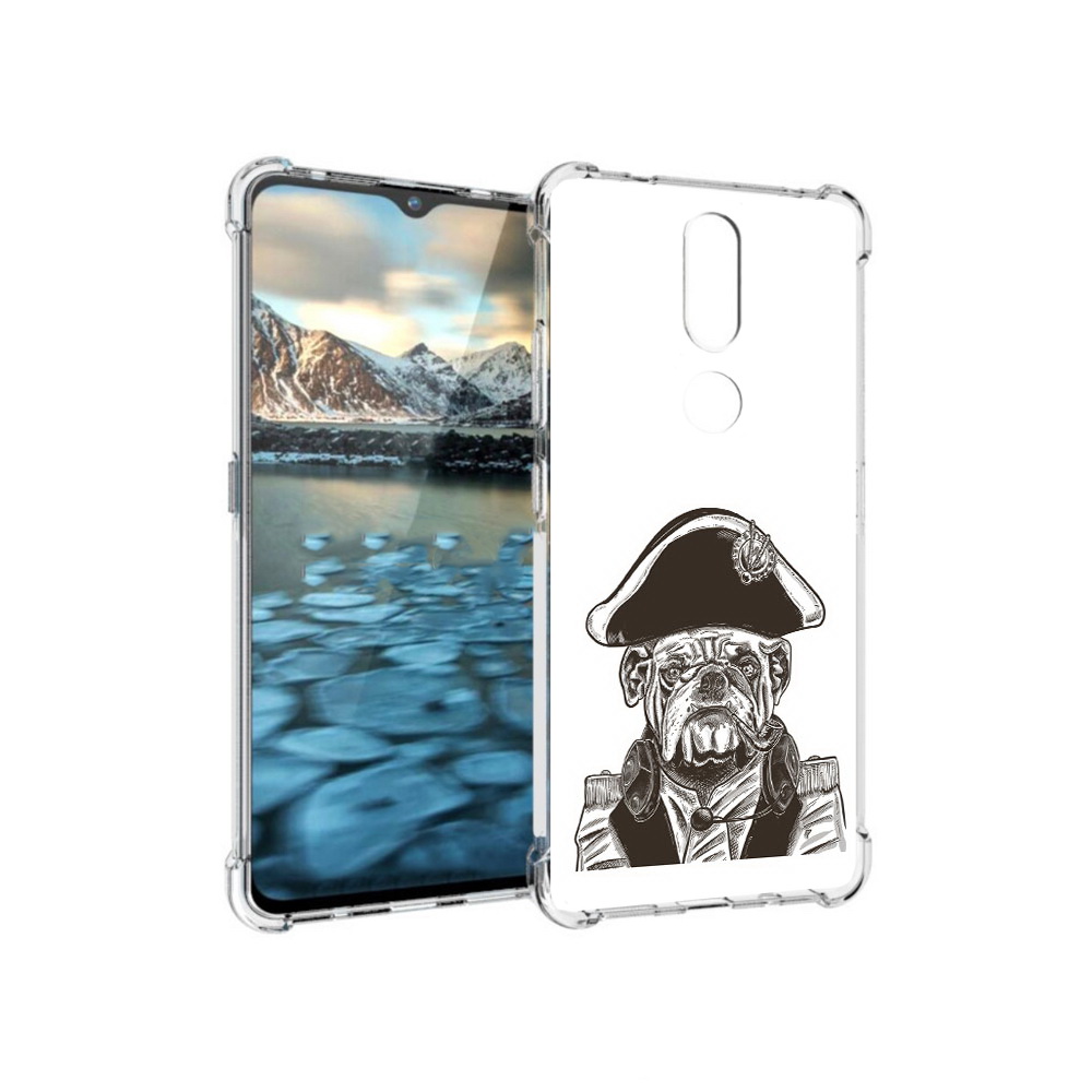 

Чехол MyPads Tocco для Nokia 2.4 мопс генерал (PT227049.107.483), Прозрачный, Tocco