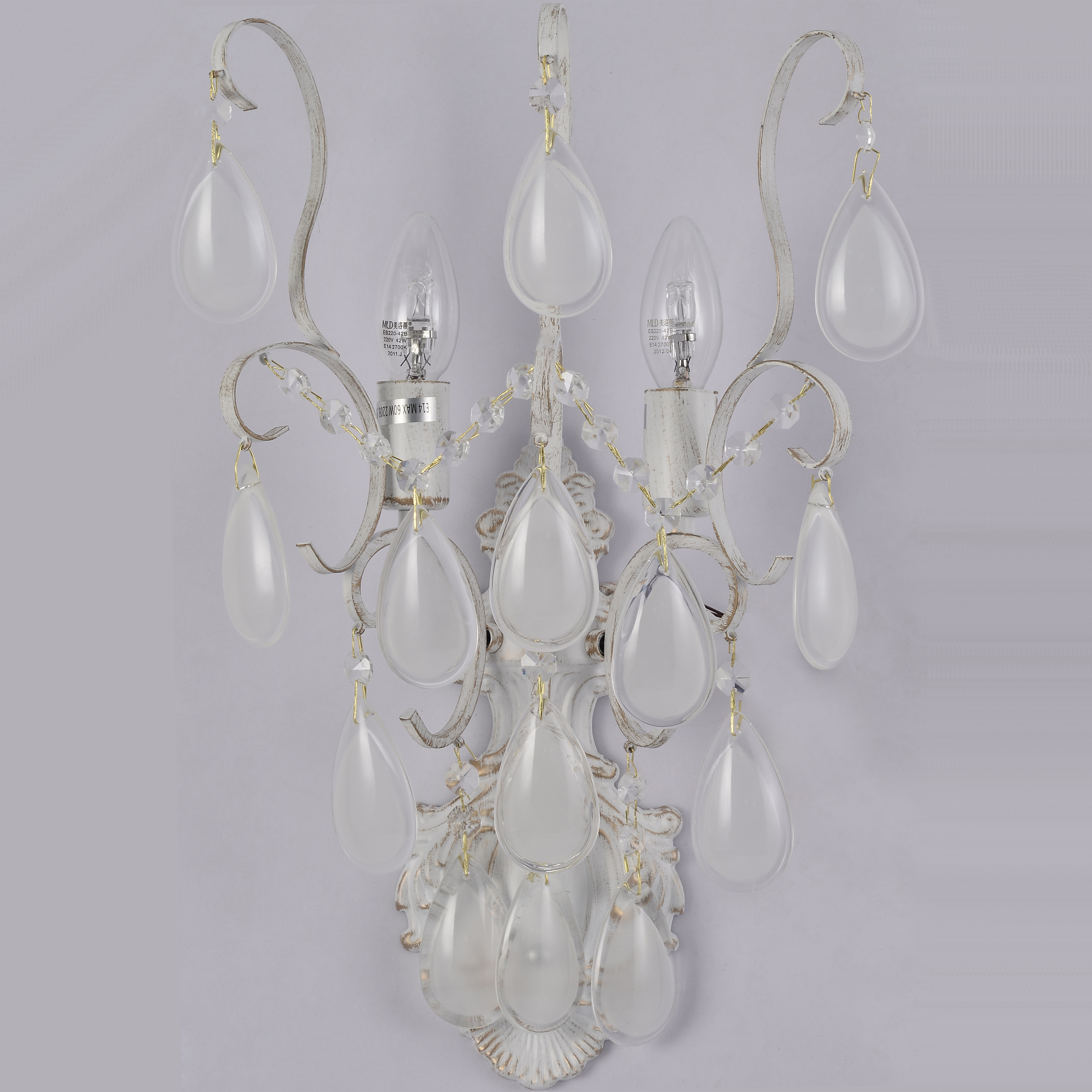

Светильник настенный 96014/2 WH+GOLD, E14x2x60W
