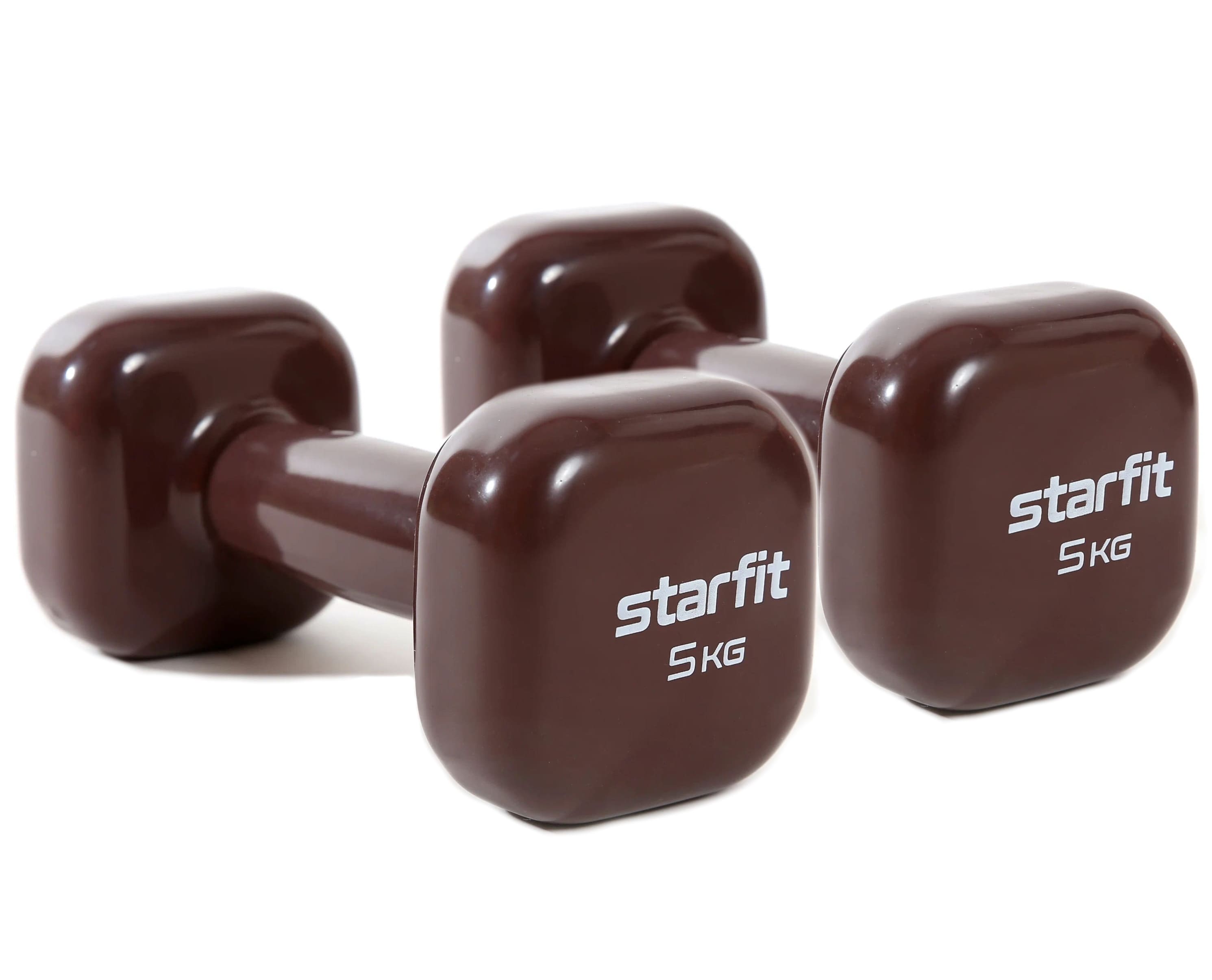 

Гантель виниловая STARFIT DB-105 5 кг, кофейный, пара, DB-105