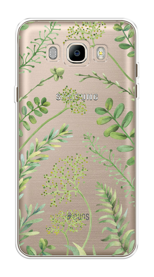 

Чехол на Samsung Galaxy J7 2016 "Green Leaves", Зеленый;прозрачный, 23050-1