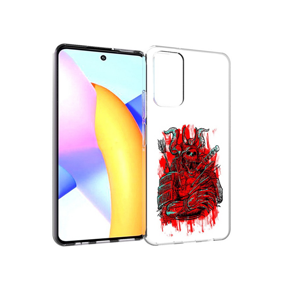 

Чехол MyPads Tocco для Huawei Honor 10 X Lite красный скелет воин, Прозрачный, Tocco