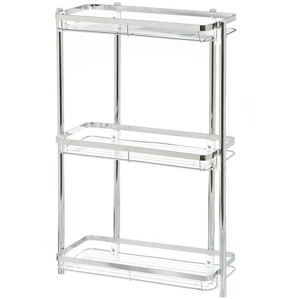 

Полка для ванной мет-л напол 3 яр прямая 35х16.5х58 см хром Y3-766