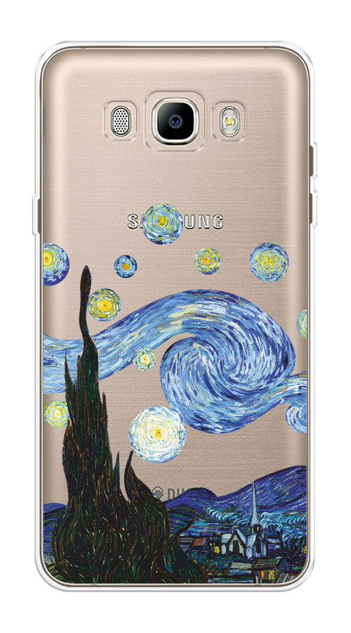 

Чехол на Samsung Galaxy J7 2016 "Ночь Ван Гога", Голубой;синий;черный, 23050-1