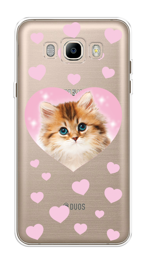 

Чехол на Samsung Galaxy J7 2016 "Котенок в сердце", Розовый;оранжевый;белый;прозрачный, 23050-1