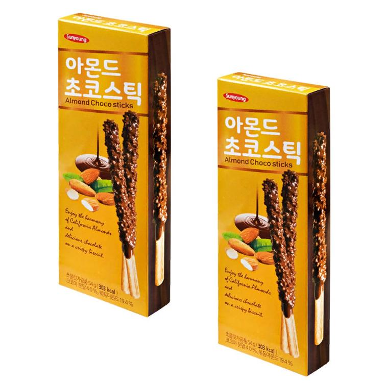 фото Печенье палочки шоколадные с миндалем sunyoung (2 шт. по 54 г)