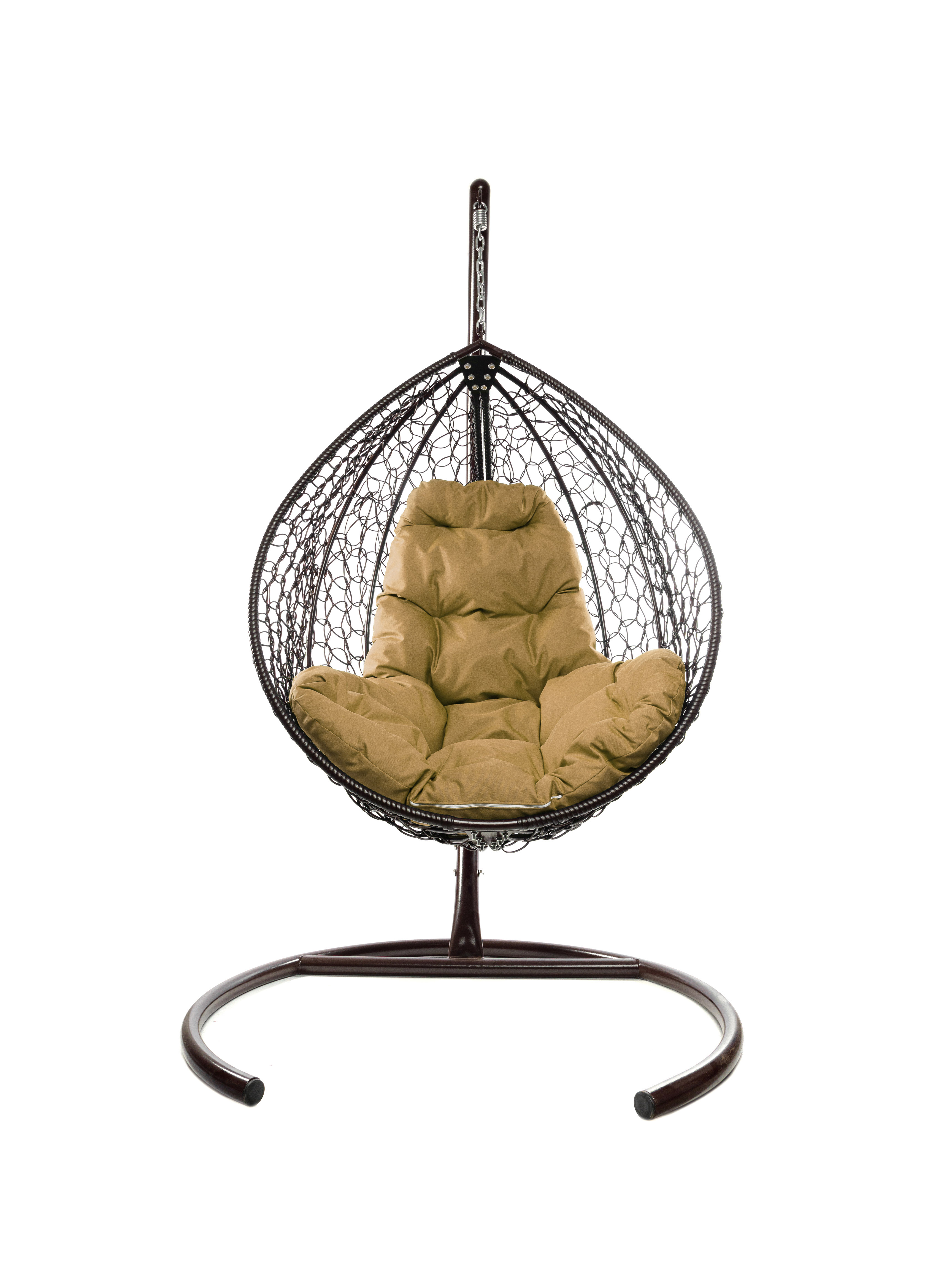Подвесное кресло коричневый M-Group Капля складное 11500201 бежевая подушка