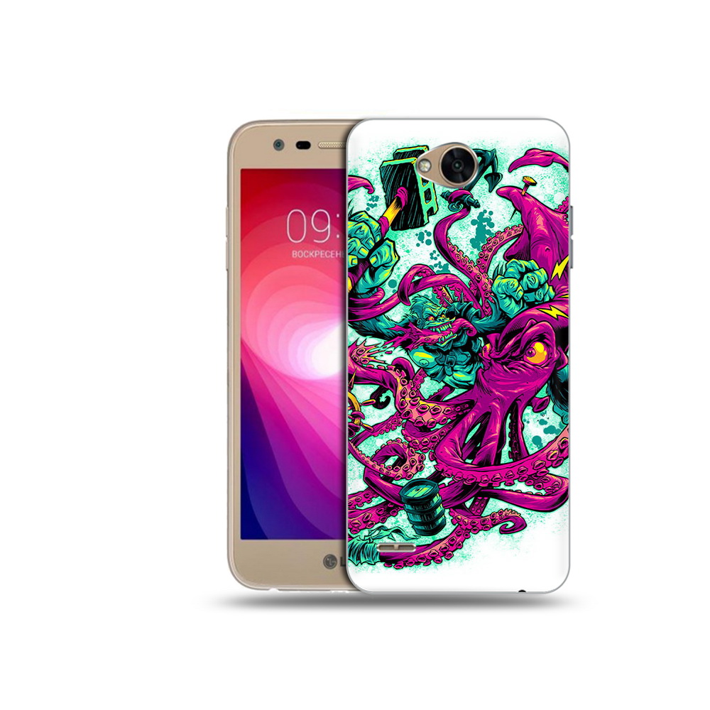 

Чехол MyPads Tocco для LG X Power 2 фиолетовый кракен, Прозрачный, Tocco