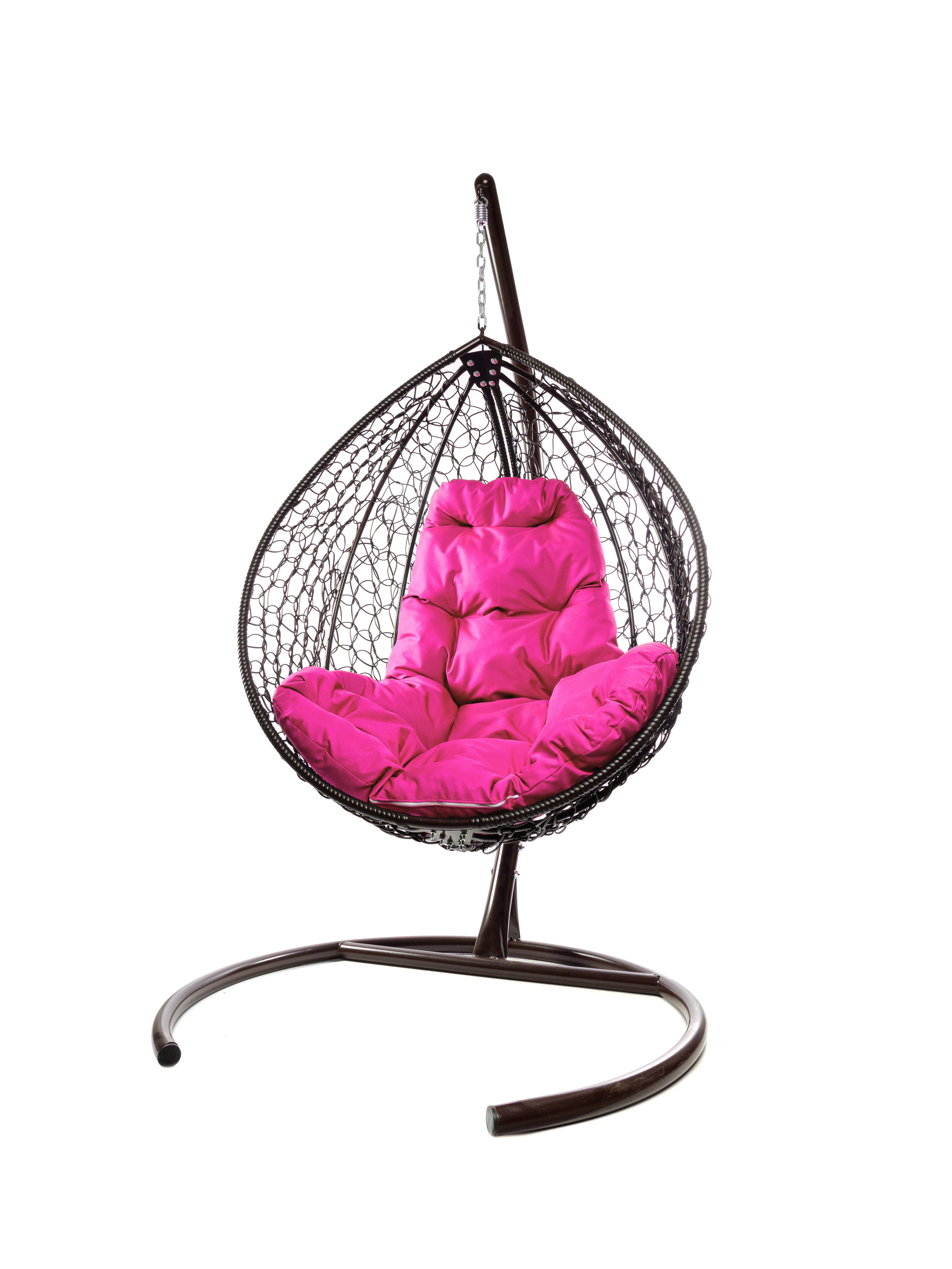 Подвесное кресло коричневый M-Group Капля складное 11500208 розовая подушка