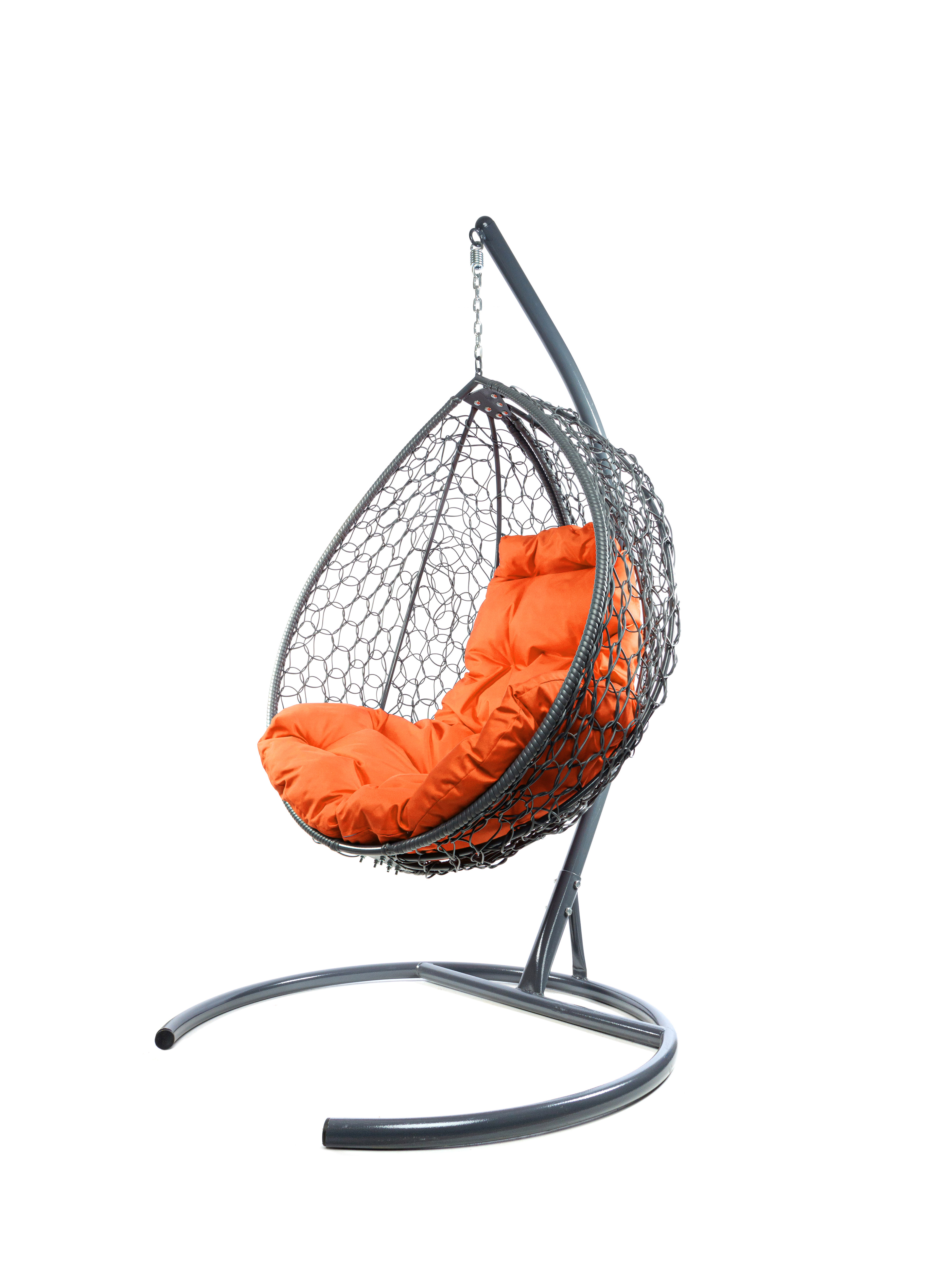 Подвесное кресло серый M-Group Капля складное 11500307 оранжевая подушка