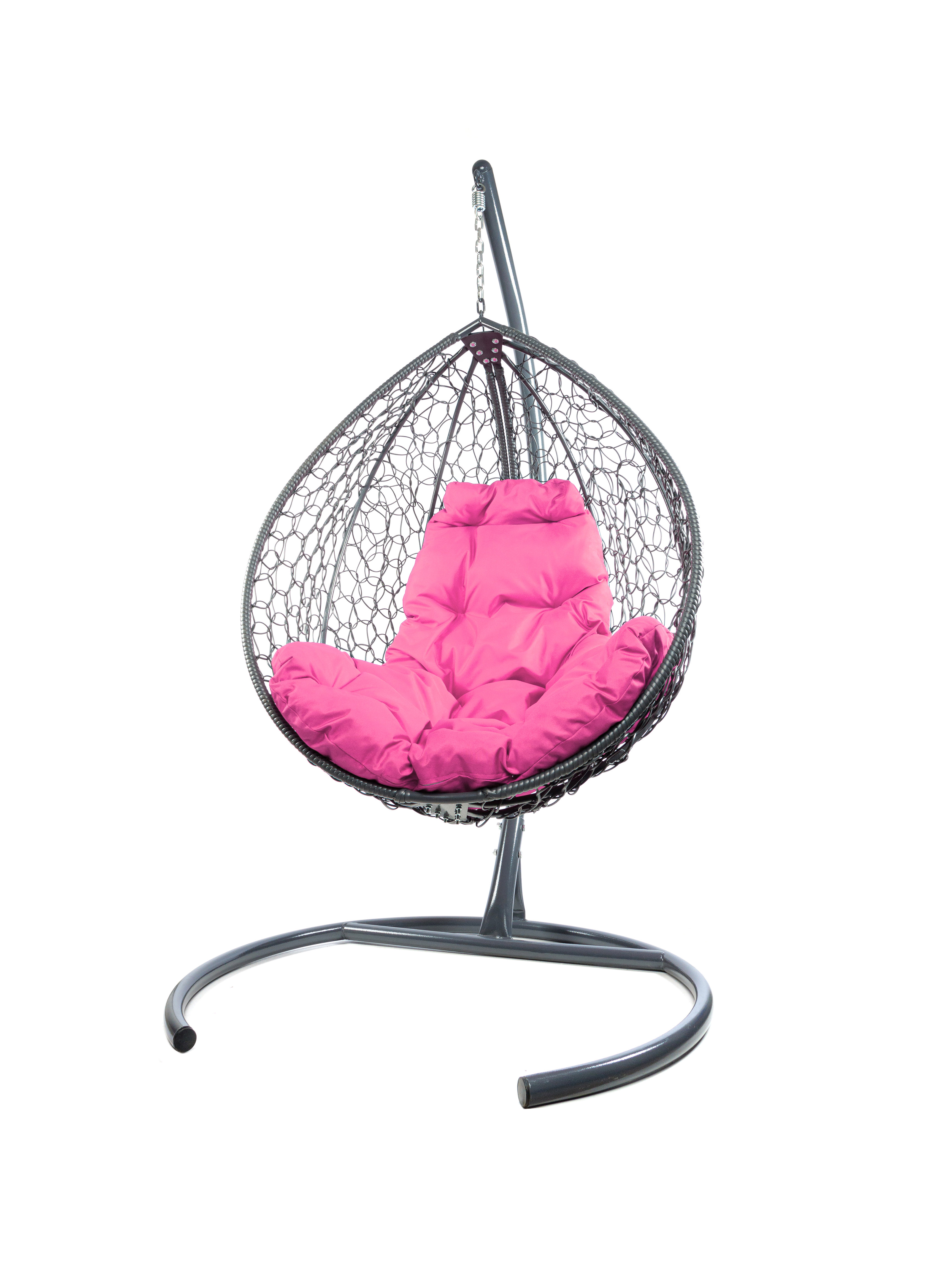 Подвесное кресло серый M-Group Капля складное 11500308 розовая подушка
