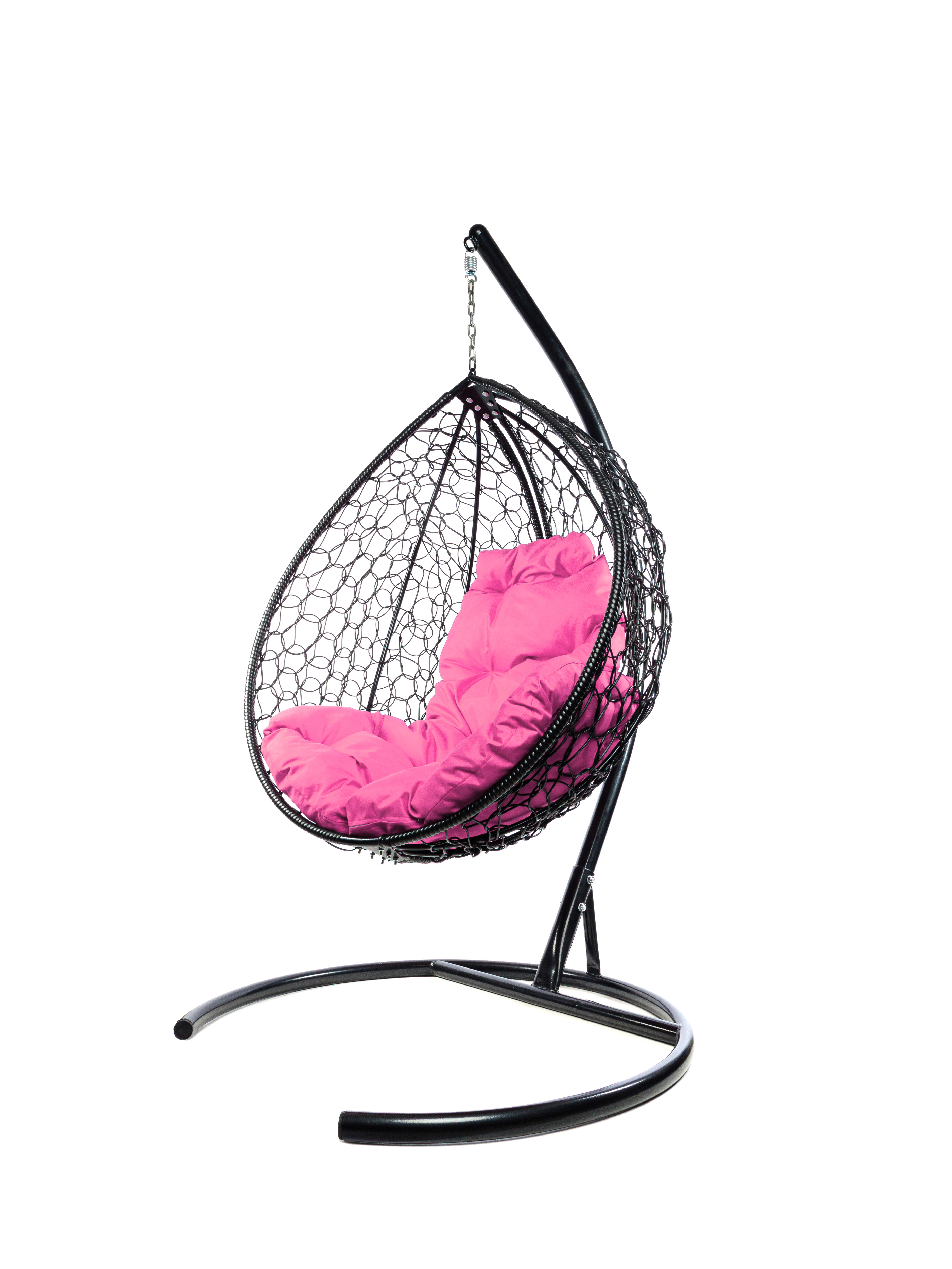 Подвесное кресло черный M-Group Капля складное 11500408 розовая подушка