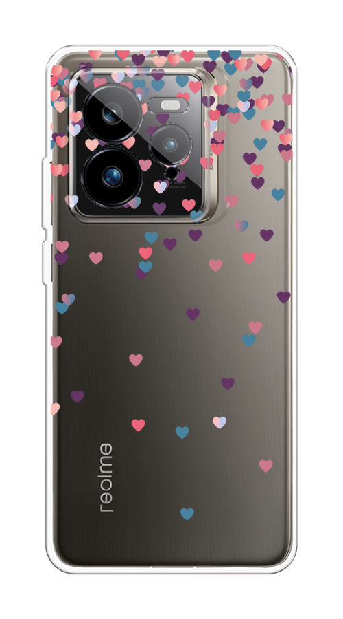 

Чехол на Realme GT 7 Pro Посыпка сердечки, Розовый;фиолетовый, 2518950-1