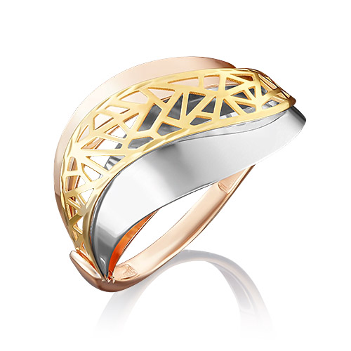 

Кольцо из комбинированного золота р. 19,5 PLATINA jewelry 01-4801-00-000-1140-48, 01-4801-00-000-1140-48