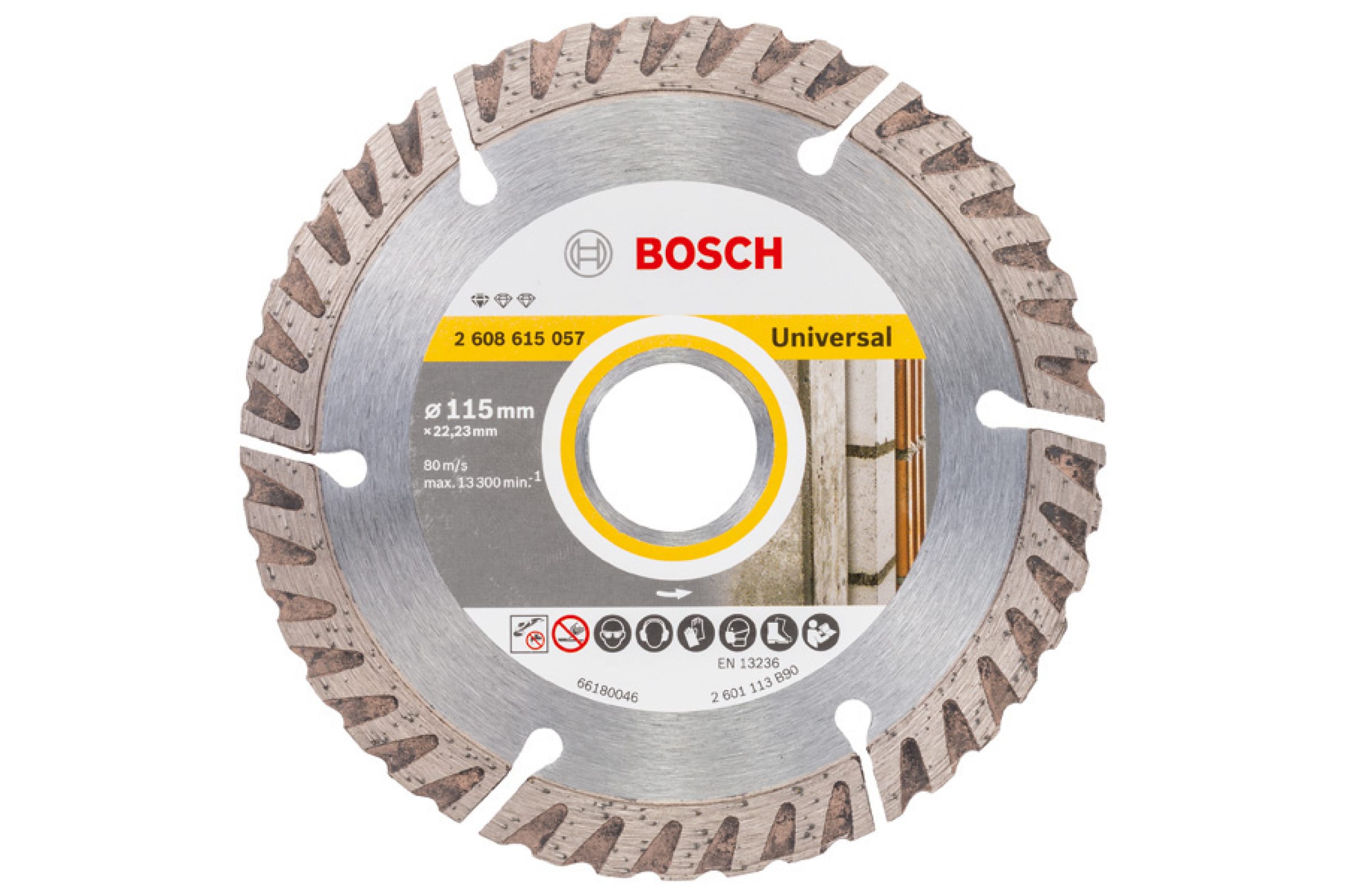Диск алмазный Universal (115х22.2 мм) Bosch 2.608.615.057 турбосегментный алмазный диск по железобетону messer