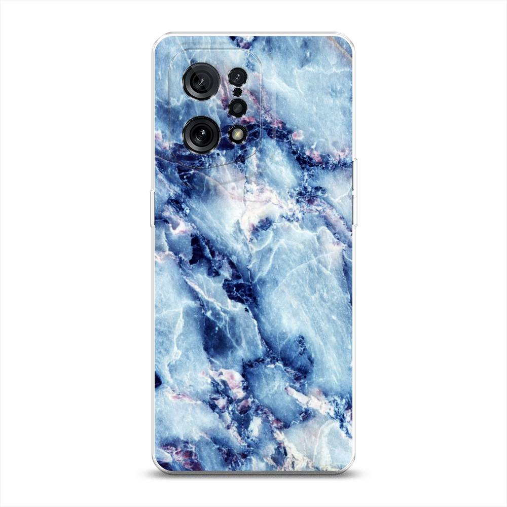 

Чехол для Oppo Find X5 "Мрамор с синими прожилками", Синий, 259750-3
