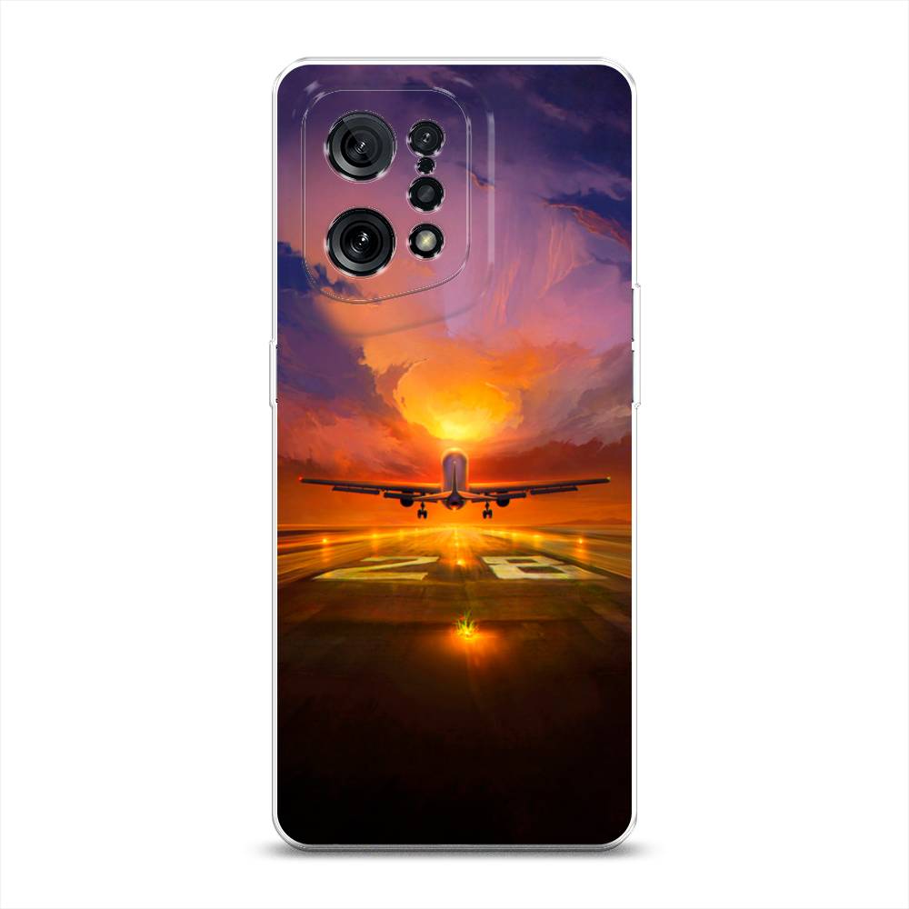 

Чехол для Oppo Find X5 "Самолет на посадке", Оранжевый;синий, 259750-6