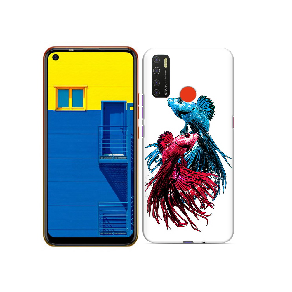 

Чехол MyPads Tocco для Tecno Spark 5 рыбы петушки, Tocco