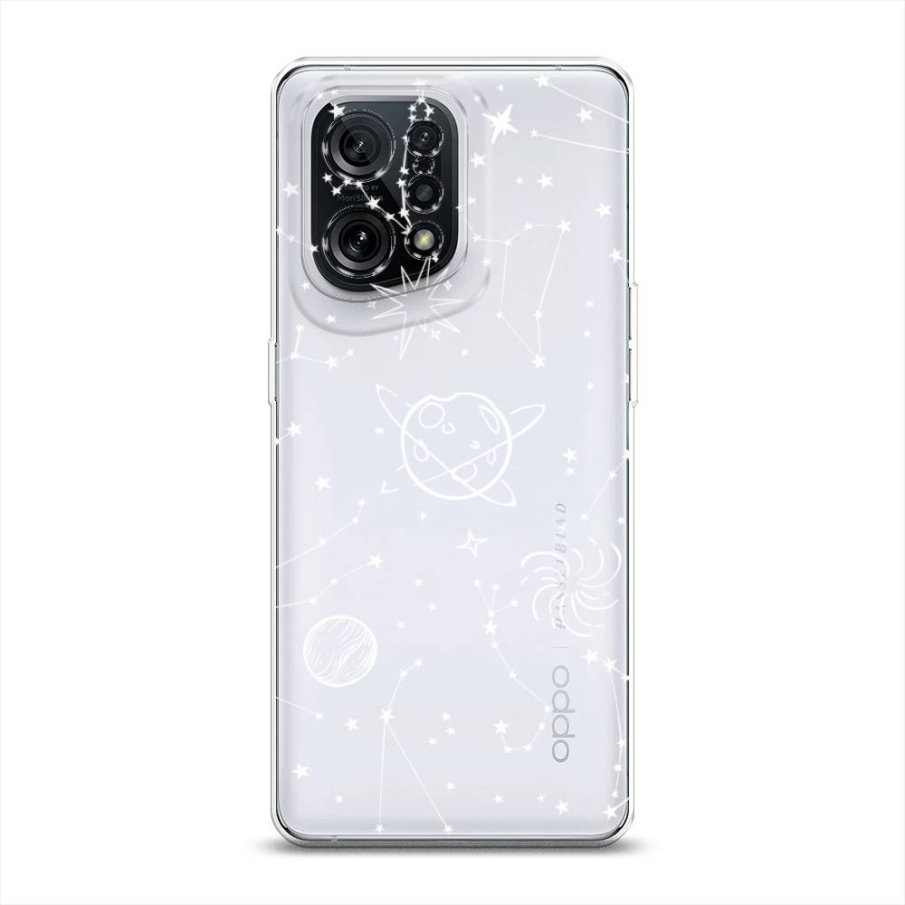 

Чехол для Oppo Find X5 "Планеты в космосе", Белый, 259750-2