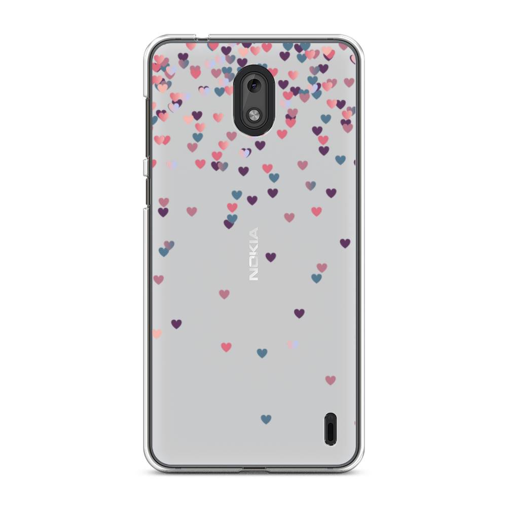 

Чехол на Nokia 2 "Посыпка сердечки", Розовый;фиолетовый, 120850-3