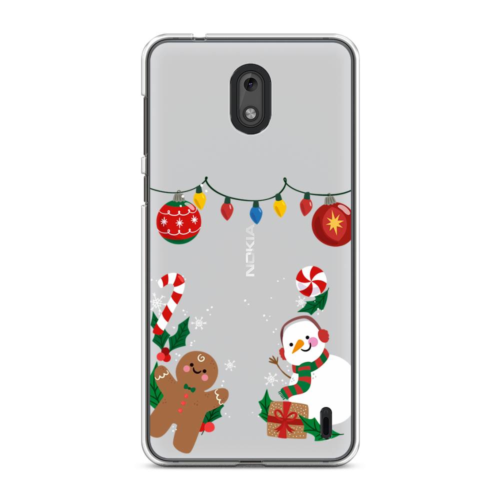 

Чехол на Nokia 2 "Новогоднее настроение", Коричневый;красный;зеленый, 120850-5