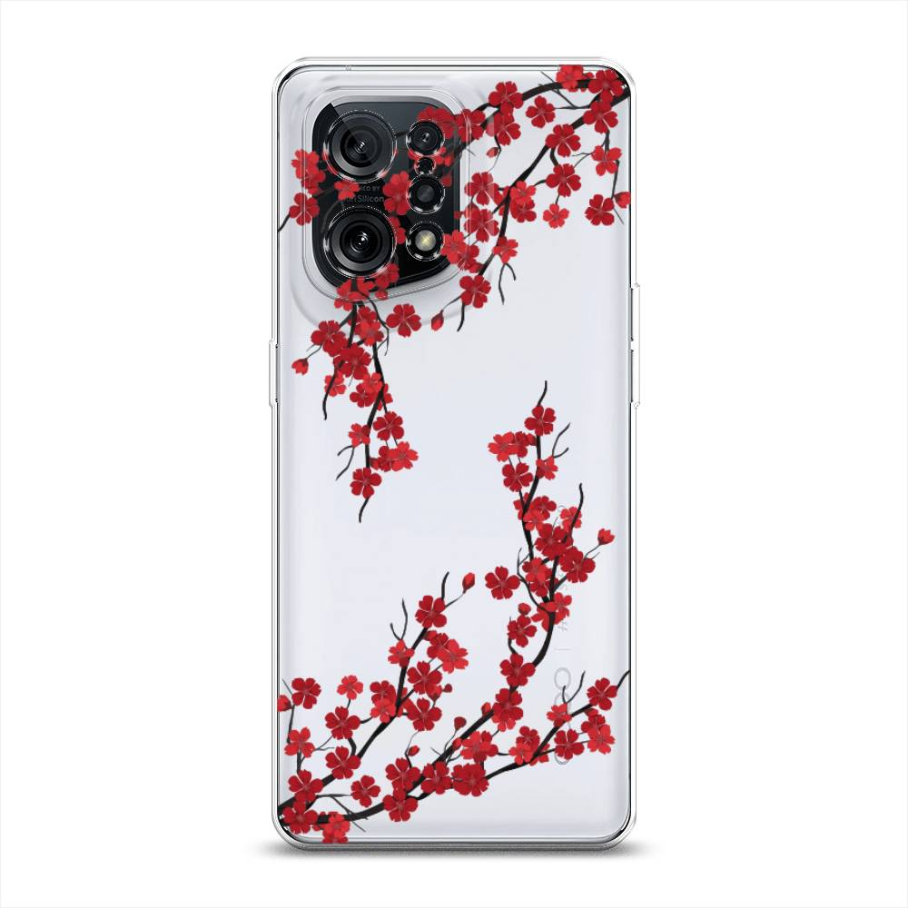 

Чехол для Oppo Find X5 "Красная сакура", Красный;черный, 259750-2