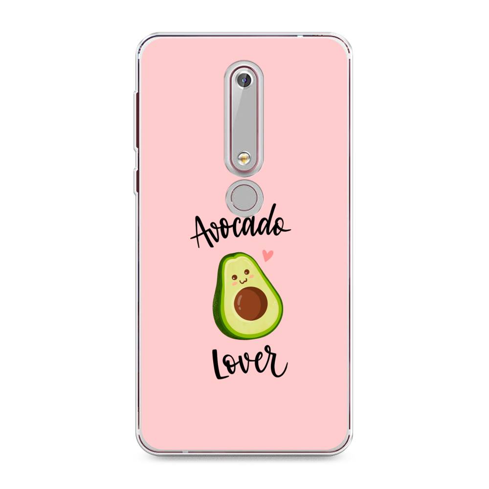 

Чехол на Nokia 6.1 2018 "Avocado lover", Розовый;зеленый, 120950-6