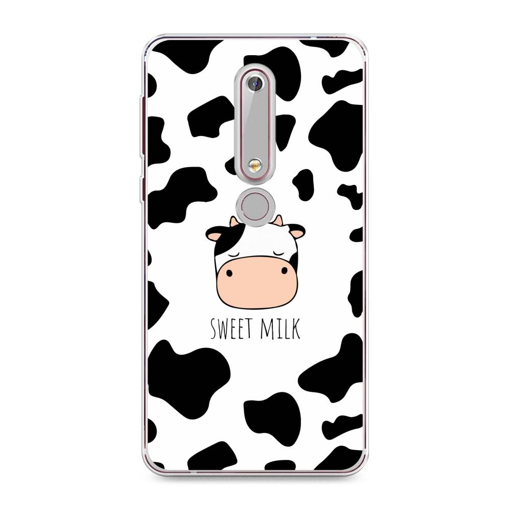 

Чехол на Nokia 6.1 2018 "Sweet milk", Розовый;белый;черный, 120950-1